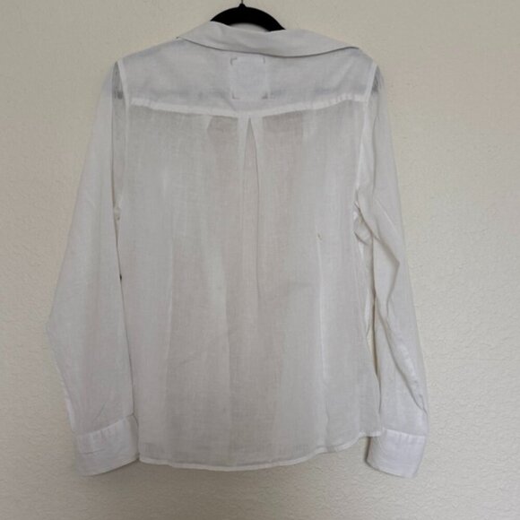 Vintage Dockers white button Down Long sleeve linen shirt size XL - Picture 2 of 12